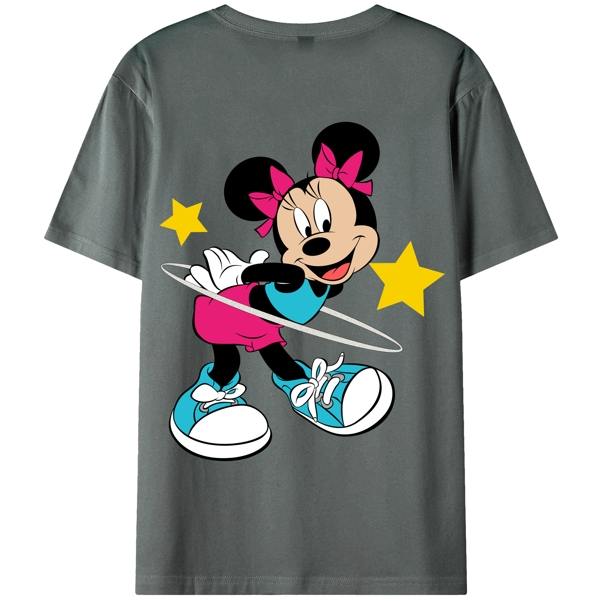 ミッキーマウス Mickey Mouse 綿100％ メンズ半袖Tシャツ（バックプリント） 通気性